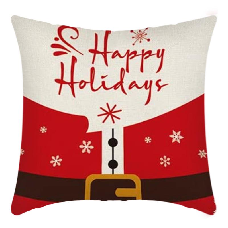 Christmas Throw Pillowcase Home Nordic Holiday Decoration Linen Super Soft Short Plush Sofa Pillowcase