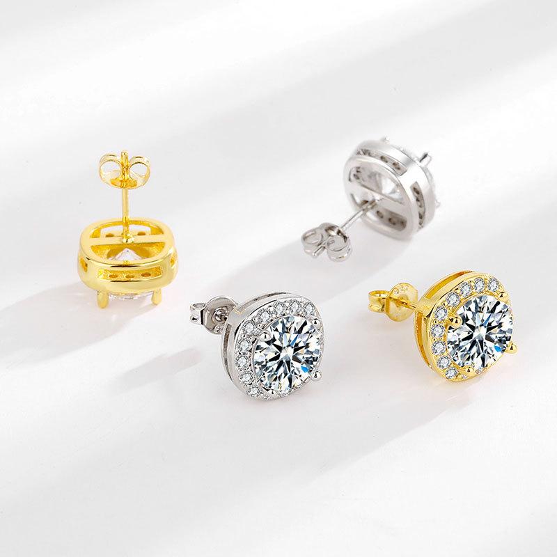 Full Paved Zircon Stud Earrings For Women Fashionable Sparkling Hoops Elegant Daily Jewelry Accessories Gift