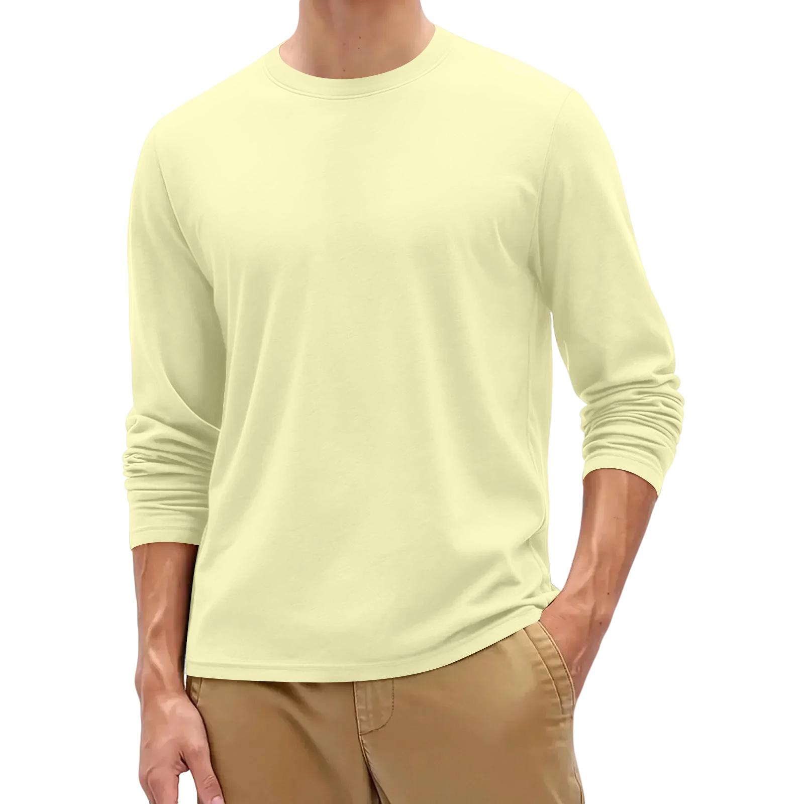 Superhero Heren Basic Ronde Hals Lange Mouw Onderhemd Top L kaki