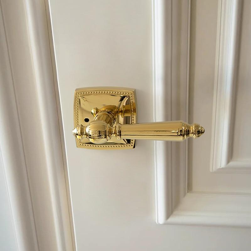 Living Room Double Handle Door Lock Universal Silent Locks Bedroom Magnetic Lock Golden Split Locks Door Hardware Accessories