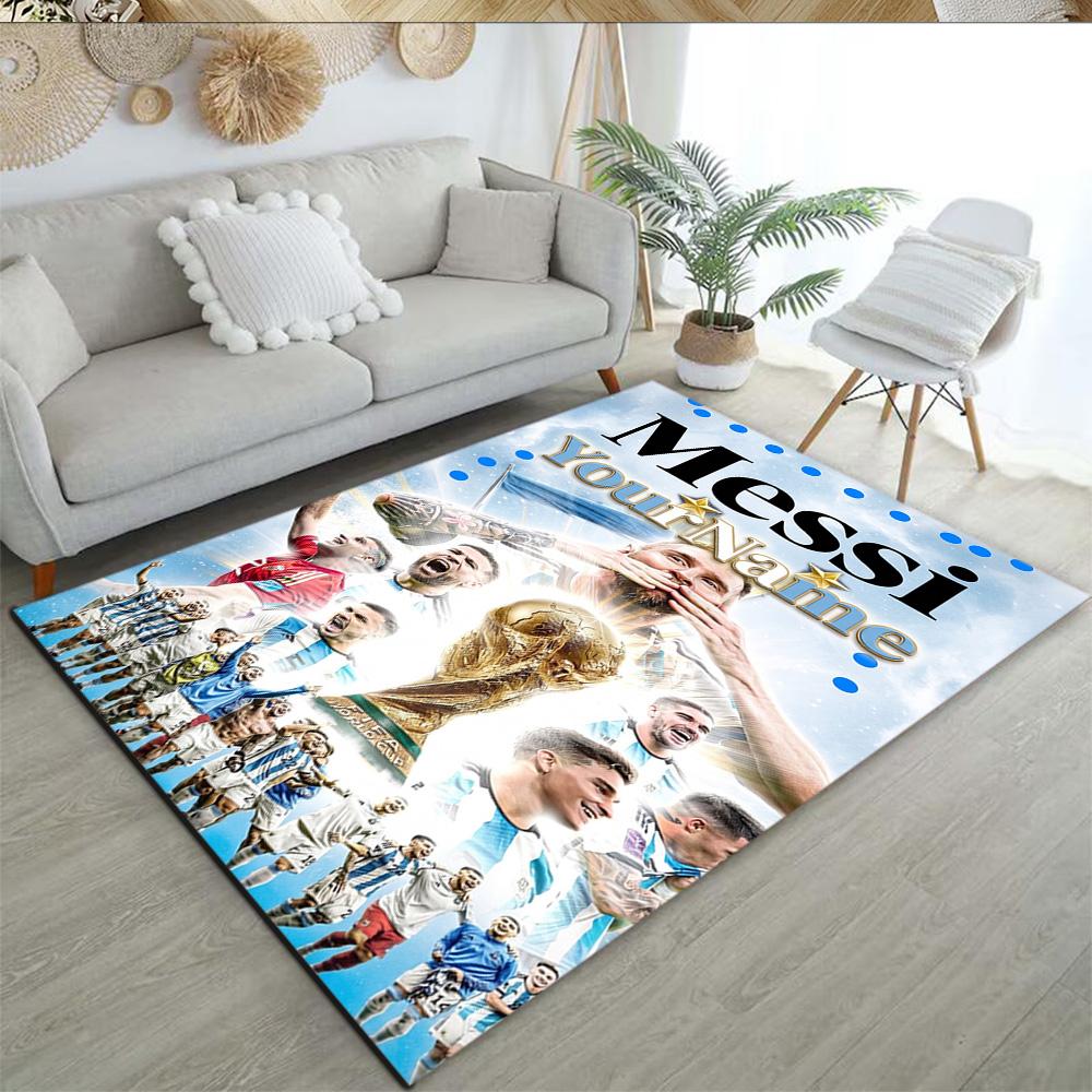 Messi 64 Personalized Text Area Rug Perfect for Game Room Playrooms Study room Outdoor Anti-slip Rug Decorate Offices Perfect Gift for Women/Men