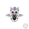 S925 Silver Bee Bear Easter Egg Guitar Jesus Saint Mary Charms Beads Fit 3mm Bracelets DIY Fine Jewelry Making