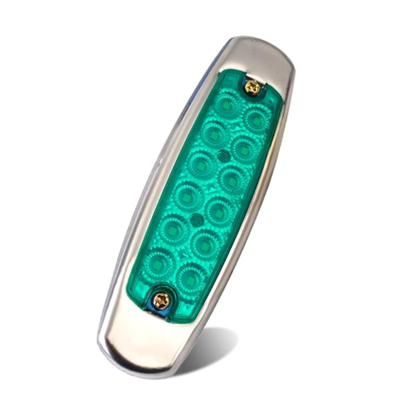 

12 светодиодных автомобильных сигнальных ламп для грузовиков и прицепов, габаритные огни, янтарные 12/24 В for Always on зелёный