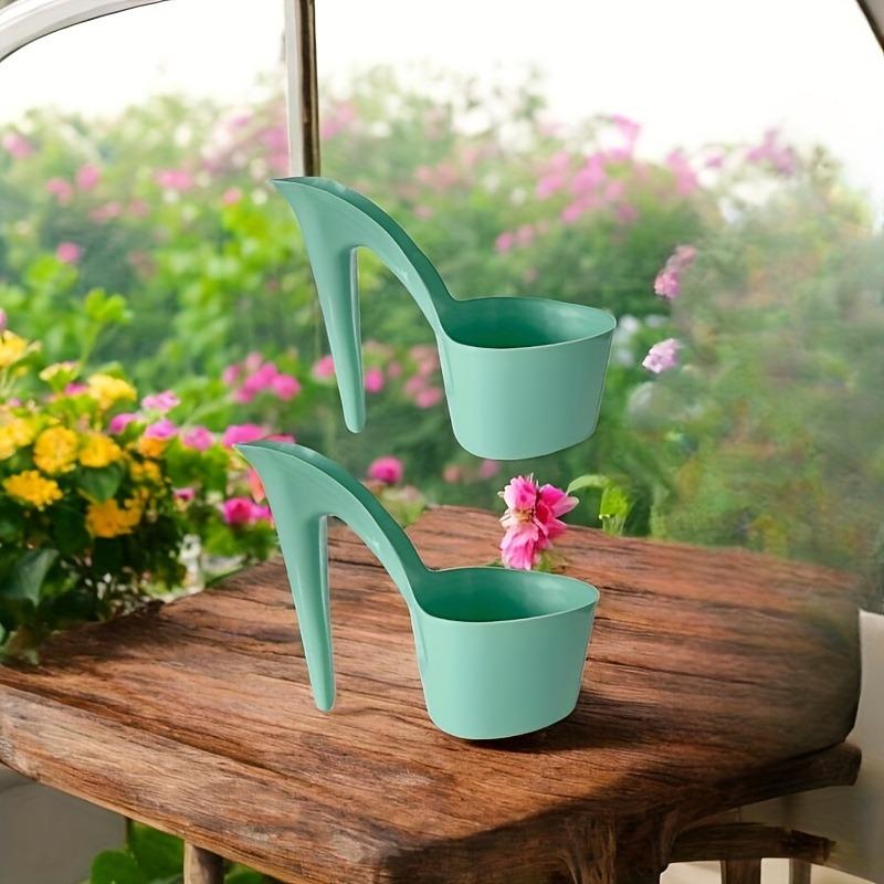 2pcs High Heel Shaped Flower Pots, Modern High Heel Shaped Plastic Flower PotsMultifunctional Floor Standing Flower Pots