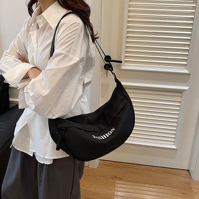 Spring and Summer New Large-capacity Dumpling Tote Bag Trendy Simple Letter Shoulder Messenger Bag Student Commuter Bag