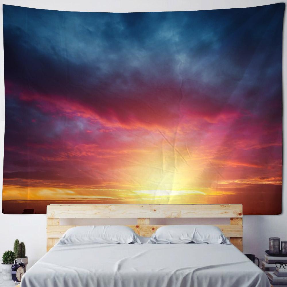 Sea Coconut Tree Tapestry Wall Hanging Bohemian Sunrise Landscape Home Decoration, Aesthetic Bedroom Living Room Decoration