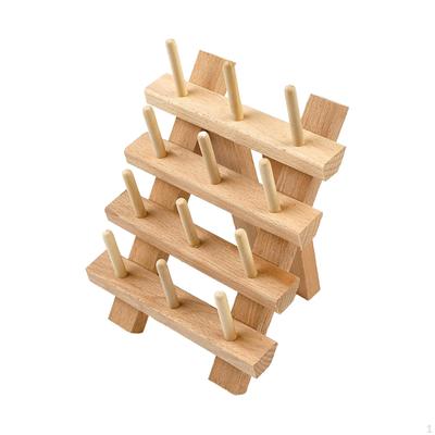 Wooden Thread Rack, Sewing Holder, Embroidery Cone Stand Wood Shelf Folding Strings Spool