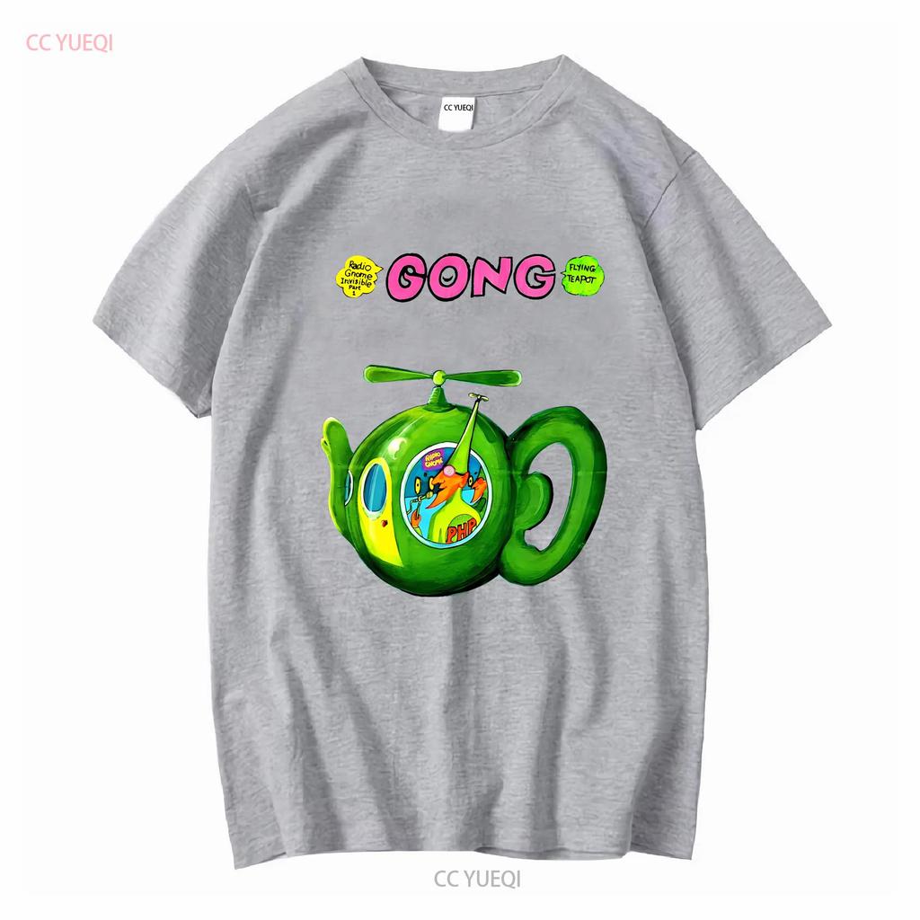 Gong Rock Band Daevid Allen T Shirt Flying Teapot Didier Malherbe Pip Pyle long sleeves vintage Washed Casual Comfortable homme