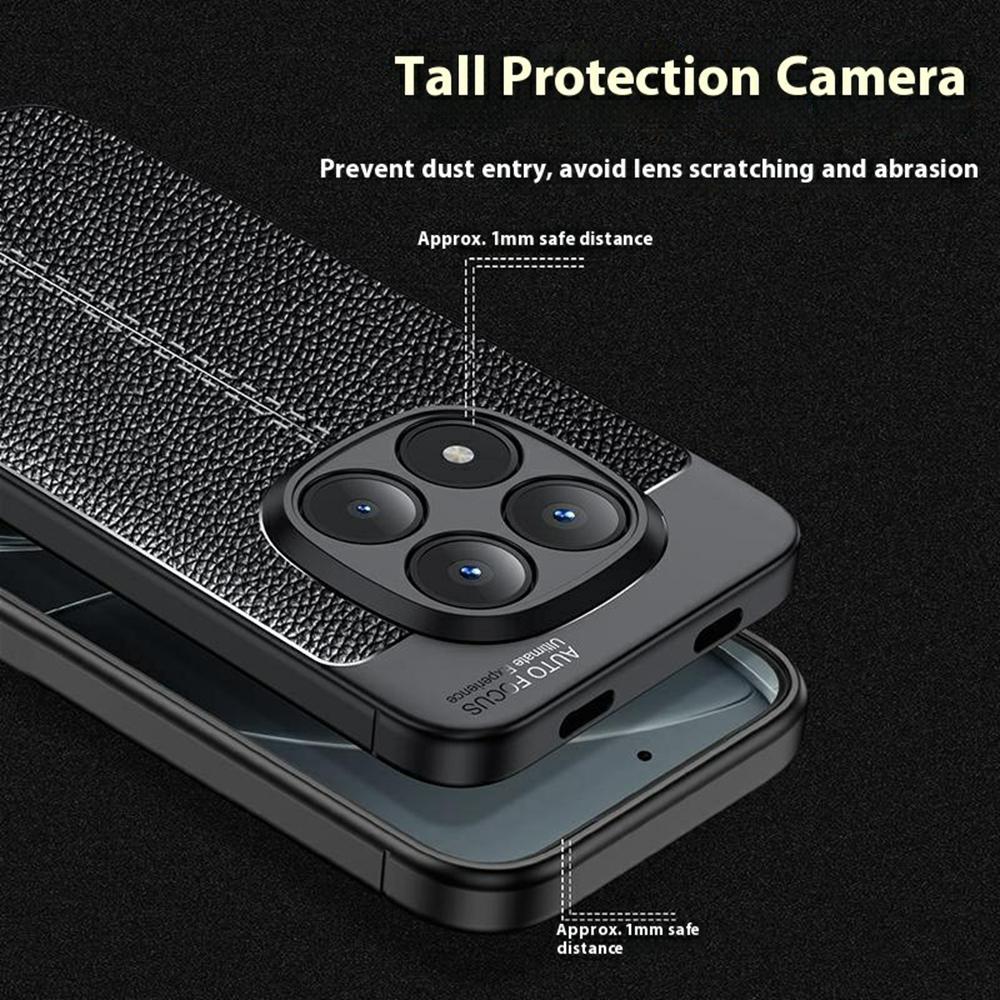 For Xiaomi Poco M8 Pro 5G/Redmi Note 15 Pro+ 5G (Global) Case Litchi Texture TPU Flexible Phone Cover, Black
