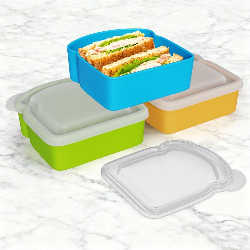 Airtight Silicone Sandwich Box With Lid Prep Keeper Dishwasher Safe Food Container Snacks