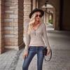 Pullovers Solid Color Pit Strip Abraded Casual V-neck Splicing Zipper Long-sleeved Bottoming Shirt