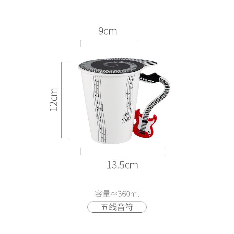 

Електрогітара 3D Ручка Ніша Персоналізована Чашка для пиття з кришкою Керамічна 400 мл 301-400ml