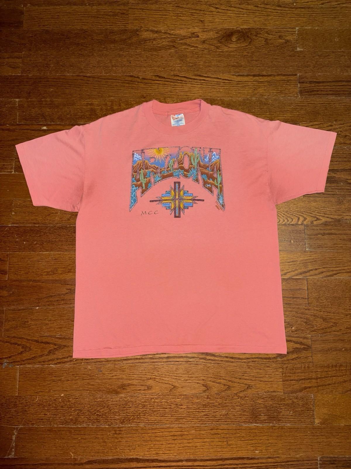 Vintage 1994 Arizona Wall Art T Shirt Mens XL Pink Faded Nathan Dream Catcher Unisex T-Shirt L