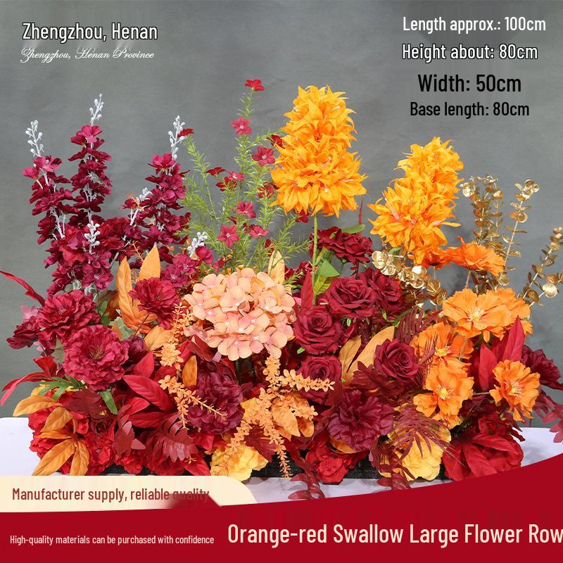 Champagne Aisle Flower Row for Chinese Wedding Stage Decor - Artificial Wedding Flowers