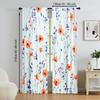 Set aus 2 eleganten Frühlingsgarten-Vorhängen Romantisches Wildblumen-Druckmuster Rote Blaue Lila Blumen Landhausstil Für Alle Jahreszeiten Hergestellt aus Polyester