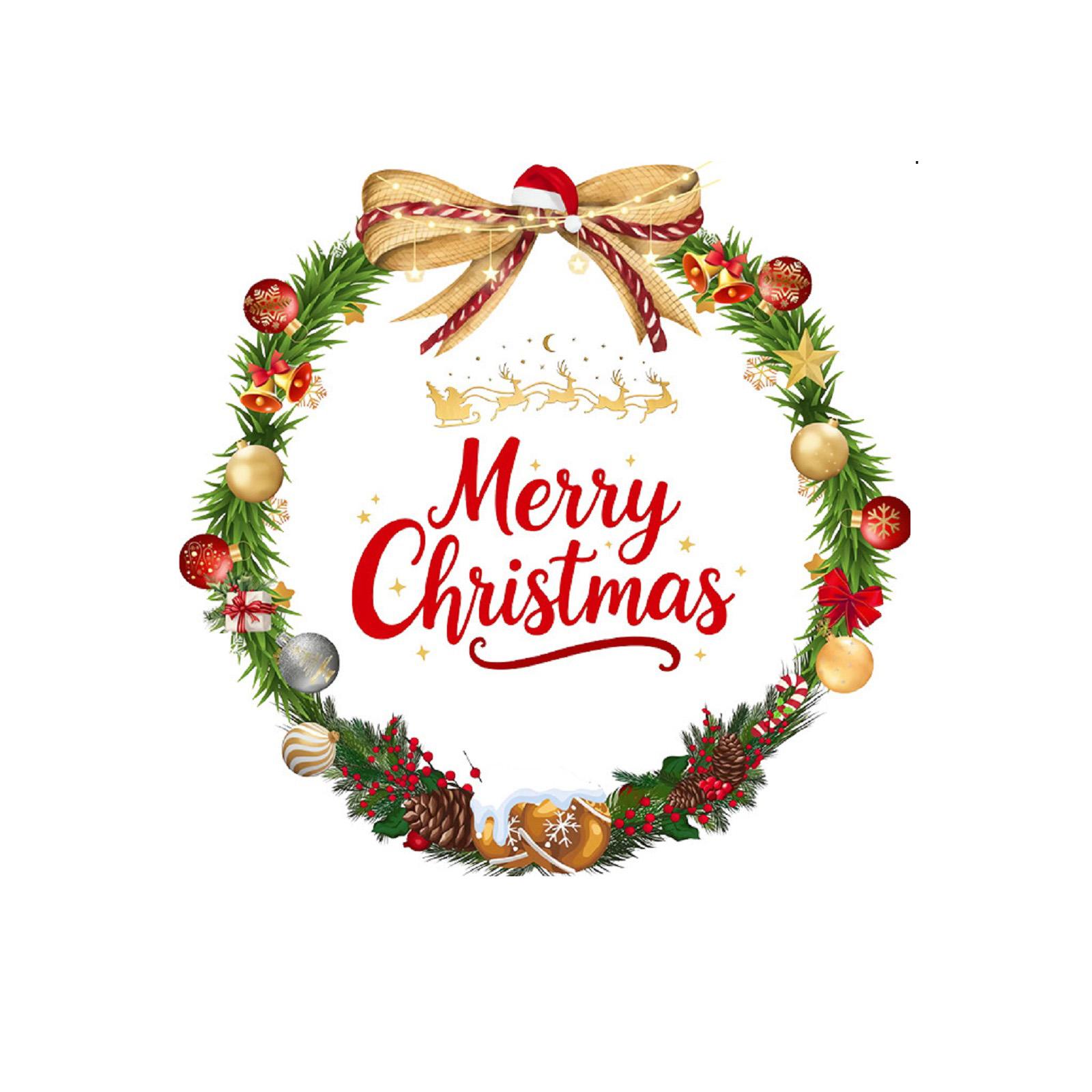 

Рождественские шары, колокольчики, цветочные гирлянды, наклейки на окна, наклейки на стены для дома One Size