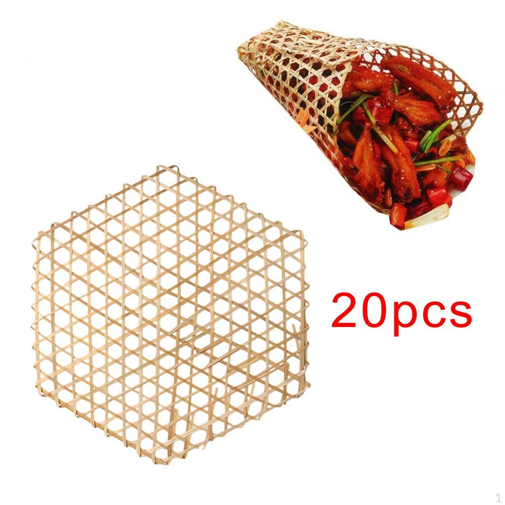 20 Pieces Bamboo Cooking Mats for Food Preparation And Serving