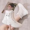 Fashion Winter Waterproof Round Toe High-top Woman Shoes Chunky with Laces Snow Boots for Women Non Slip Designer Luxury Plush Footwear
