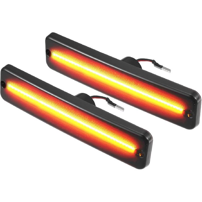 

LED Side Marker Light 56001424 Front Driver Passenger Turn Signal Lights Fender Sidemarker Lamps for Jeep Wrangler YJ Black Lens Amber Light 1 Pair