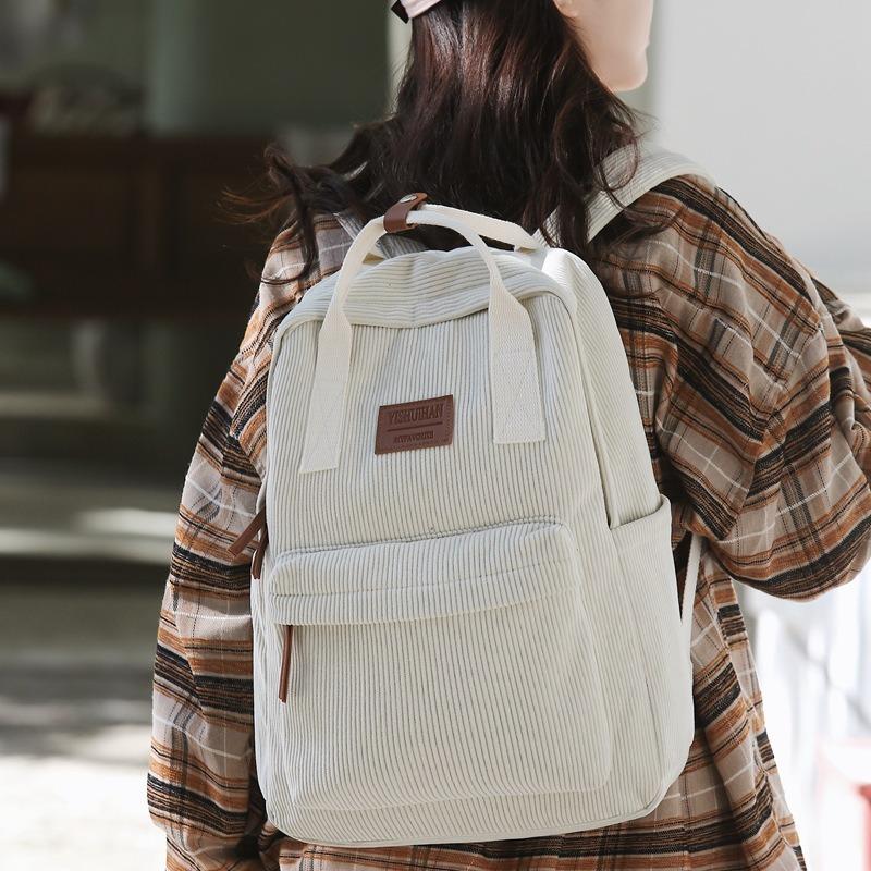Simple Backpack, New Solid Color Literary and Artistic Style, Light Backpack for College Students To Commute To Class