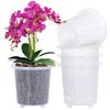 Meshpot Clear Plastic Orchid Pots For Flower Breathable Basin Orchid Planters Root Control Orchid Transparent Desktop Pot