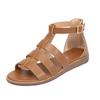 Außenhandel sommer neue einfache casual römischen sandalen offene spitze ferse flache sandalen frauen