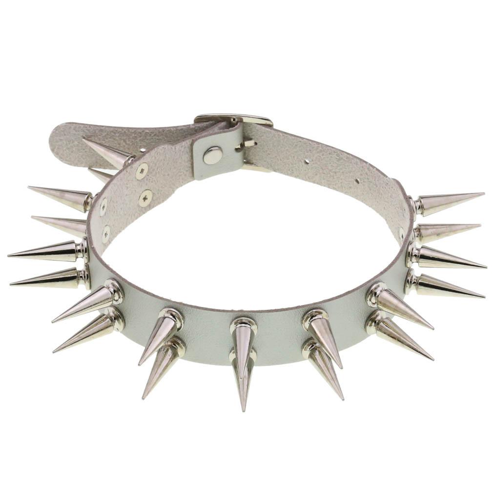 Dlouhý špičatý chokrový obojek pro ženy muže černá PU kůže Goth Emo Doplňky Punk Chocker Gotický náhrdelník Cosplay šperky