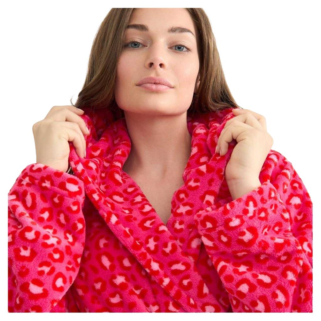 Urban Threads Womens/Ladies Leopard Print Fleece Robe