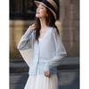 Women's V-Neck Lyocell Blend Hollow-Out Cardigan