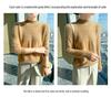 2024 Autumn/Winter Women's Thick Wool Knitwear: Solid Color Jacquard Half-Turtleneck Loose Base Layer Sweater