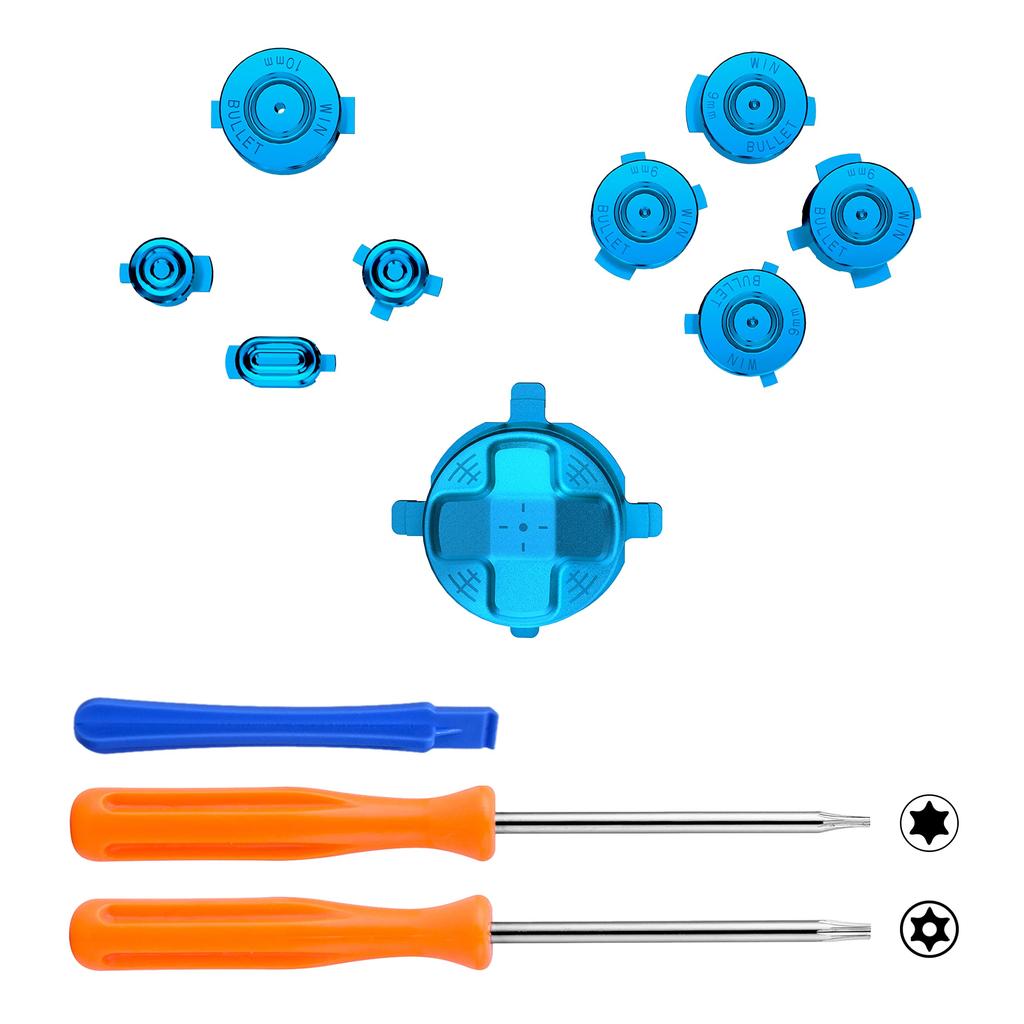 eXtremeRate Metal Red Buttons for Xbox Core Wireless Custom Accessory Kit for Xbox Series X S Aluminum Alloy ABXY and Home Key Replacement Parts