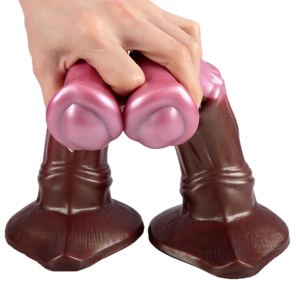 Pferdeschwanz Dildo Flüssigsilikon Sexspielzeug für Erwachsene für Frauen, Realistisches Tierdesign G-Punkt Stimulator BDSM