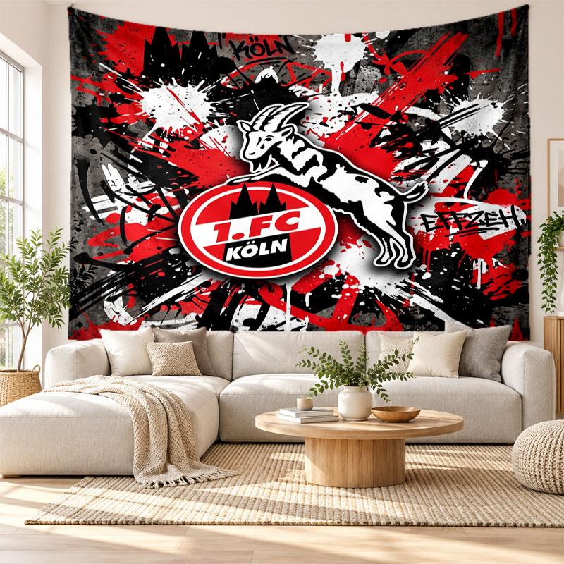 FC Köln Wall Tapestry, Soft Fabric Wall Hanging, Decorative Backdrop For Bedroom Home Wall Art