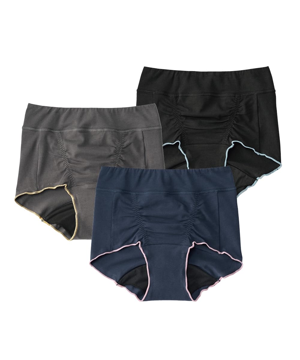 

Sanitary Cotton Blend Sanitary Set with Winged Sanitary Navy Charcoal Gray 4L [Nissen] Shorts, Stretch, Non-Constricting, Deep-Length Shorts, Daytime,