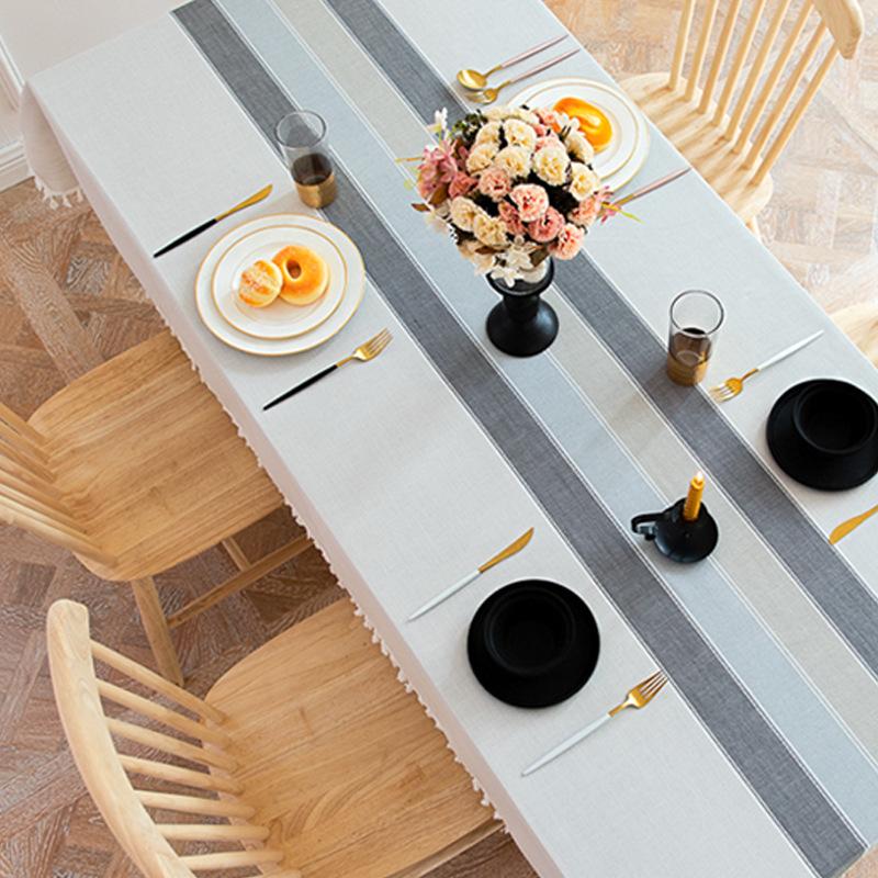 2025 Nordic Tablecloth Waterproof and Easy To Clean Rectangular Household Dining Table Cloth Simple Dustproof and Wear-resistant