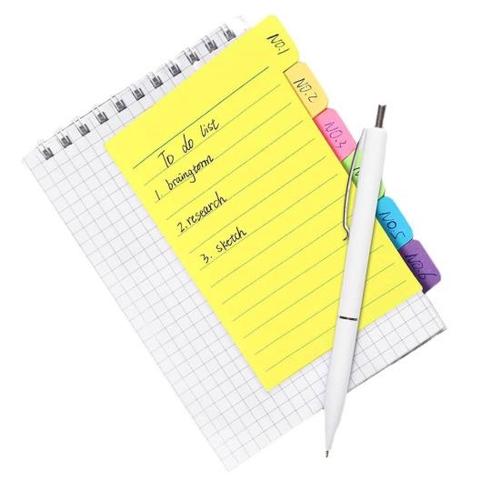 Ruled Notepad Colorful Sticky Notes Set Compact Index Tabbed Notepad Memo Pad for Home Office School