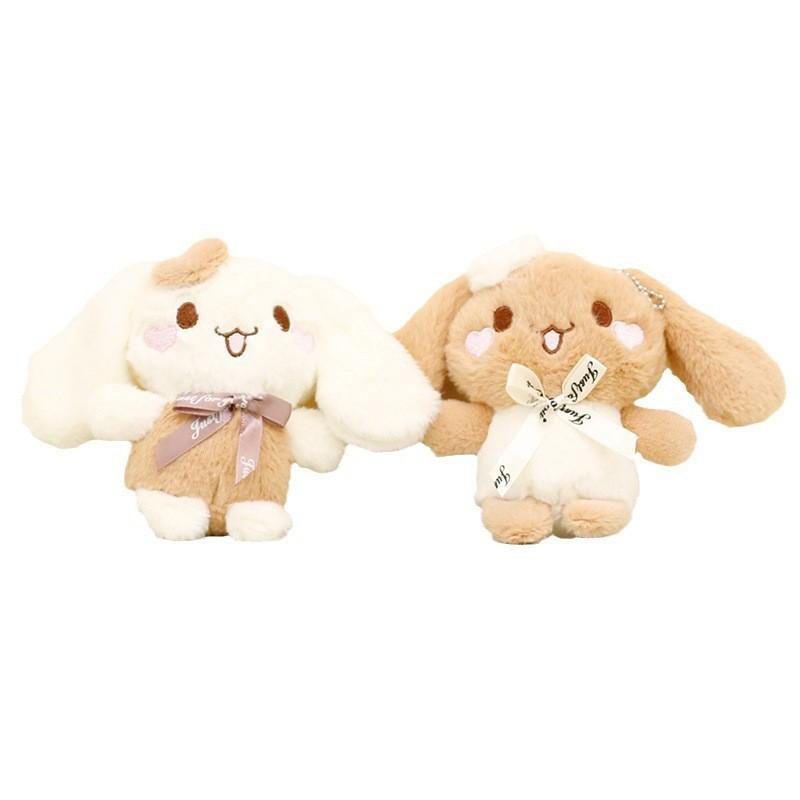 Adorable Plush Keychain Teddy Bear Beige Soft Short Plush Pp Cotton Filling 12cm