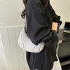 Casual Pu Leather Handbag Tote Underarm Bag Fashionable Crescent Bag  Lady