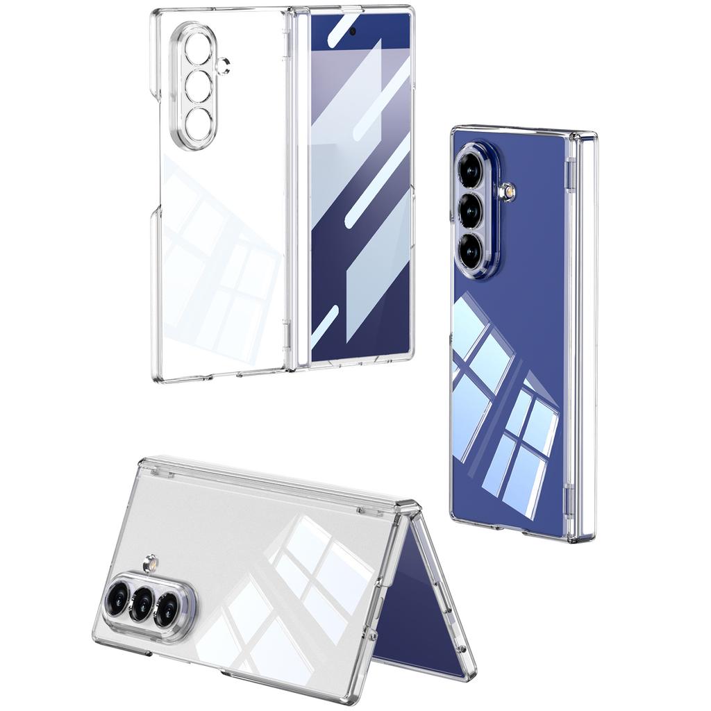 Samsung Fold7 Mobile Phone Case FOLD7 Folding Screen Pc Electroplate Transparent Hinge Anti Fall Protection Case