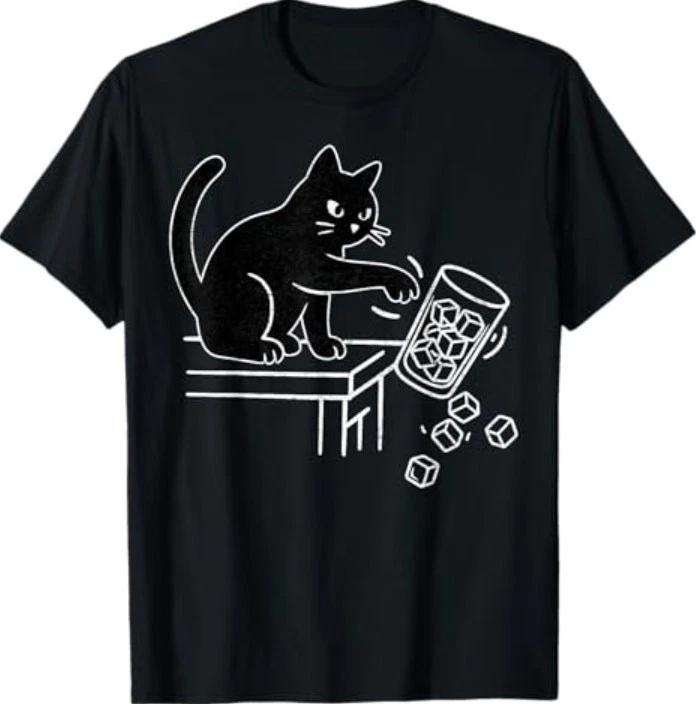 Abolish ICE Funny Black Cat Pushing Ice Cat Meme T-Shirt XS