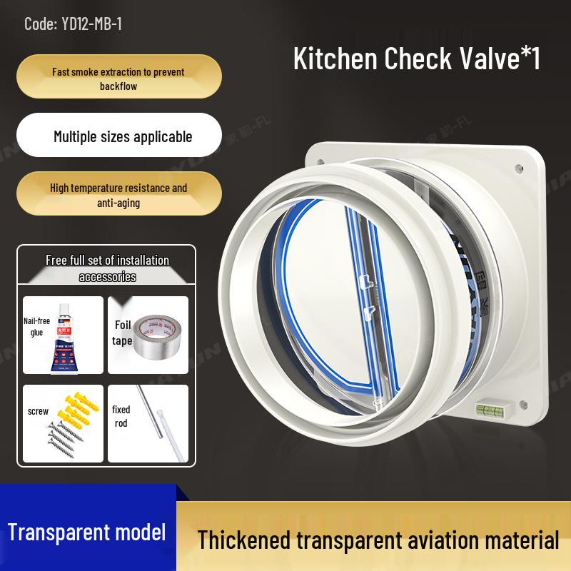 

New Bathroom & Kitchen Check Valve: Non-Return Range Hood Flue Exhaust Pipe