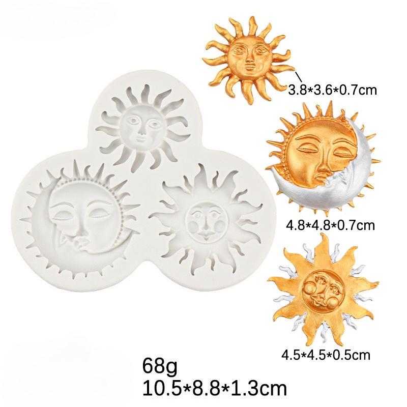 Sonne Mond Gesicht Fondant Silikonform DIY Kuchen Dekorationswerkzeug Sugarcraft Schokolade Ton Gumpaste Form Cupcake Backwerkzeug