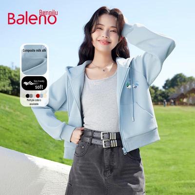 Baleno Women's Short Raglan Hooded Sweatshirt