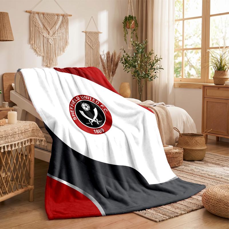 Sheffield United Football Print Flannel Blanket Soft Warm Sofa Bed Throw Blanket For Home Office Bedroom