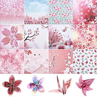 Renjzle Origami 100 Cherry Blossom Cute and Origami Paper Thousand Chiyogami DIY Craft Paper Art Blossom Double-Sided Paper, Sheets, 15cm, Pattern,
