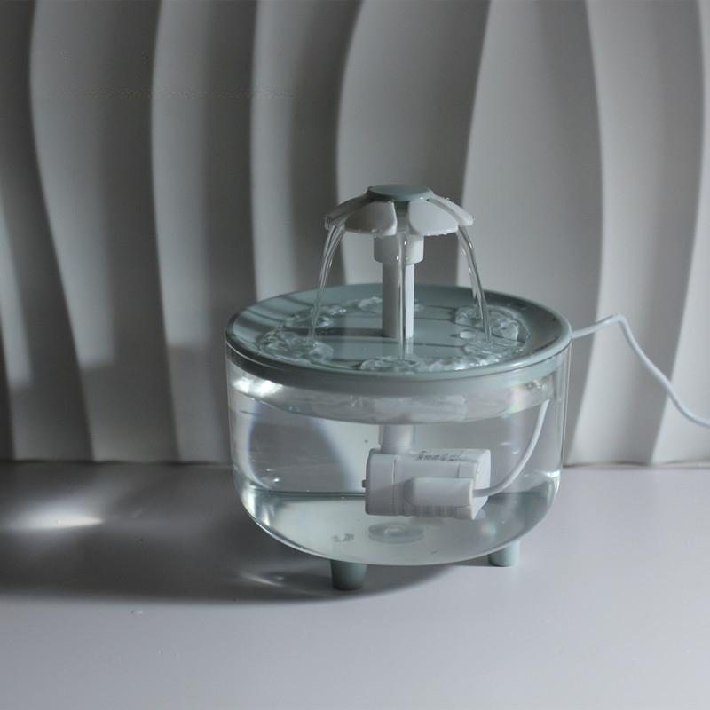 Automatic Circulating Pet Water Fountain Cat Mute Water Dispenser Dog Transparent Petal Water Filter Off Power Outage