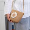 Yogodlns Reißverschluss Blume Strohtasche Münzbörse Niedliche Umhängetaschen Aufbewahrungskorb Handgefertigt Gewebt Damen Crossbody-Tasche Handtasche