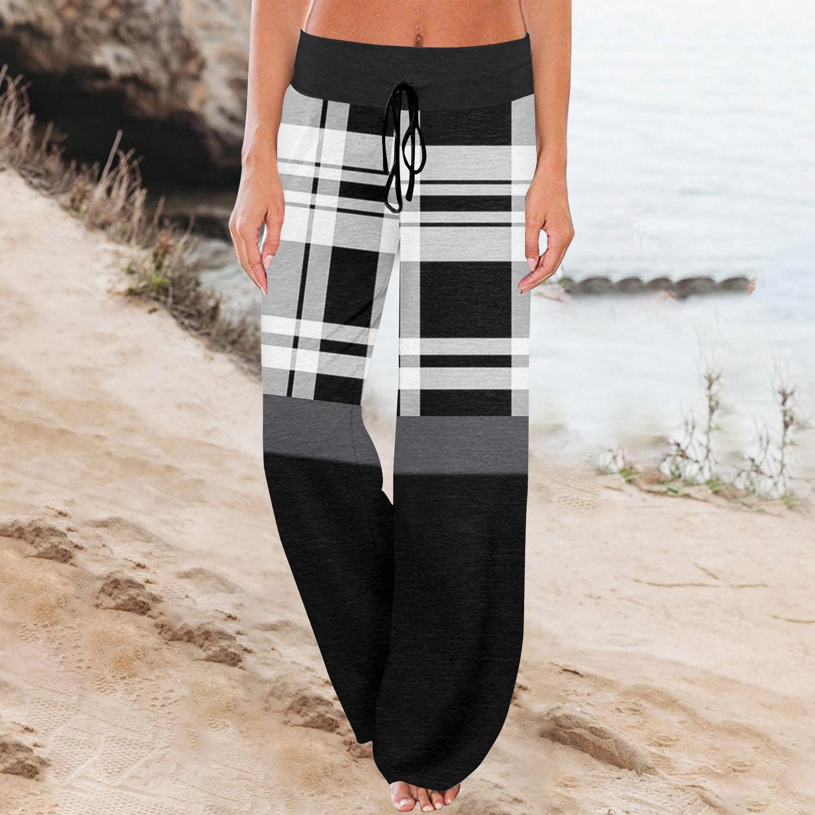 

Женские спортивные брюки, спальные брюки, напечатанные широкие брюки на шнурке, повседневные брюки с карманами XXXL белый