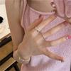 Women's French Retro Romantic Colorful Heart Zircon Adjustable Ring