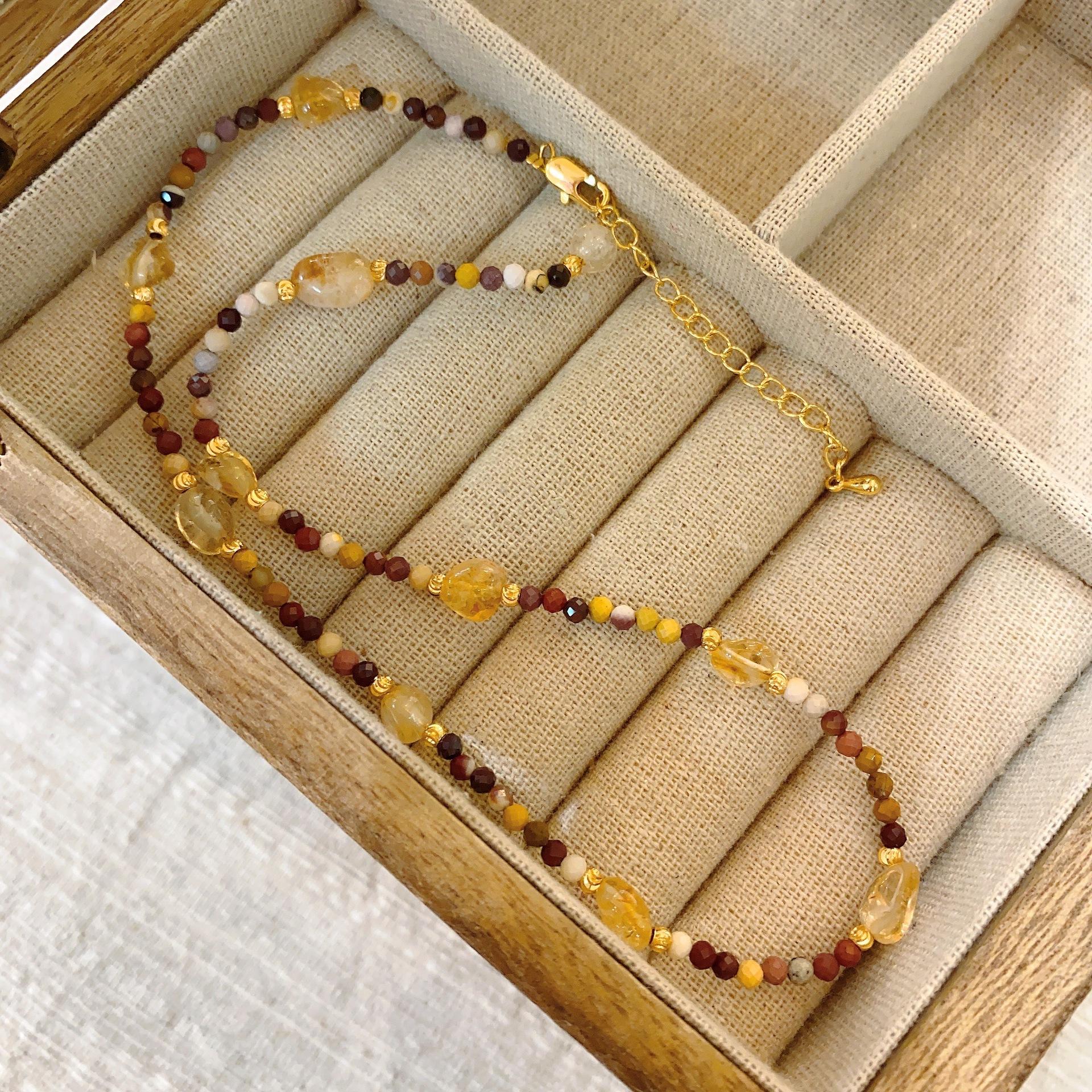 Nanhong Agate Necklace Women S Pearl Neck Chain High-End Retro Natural Stone Collarbone Chain